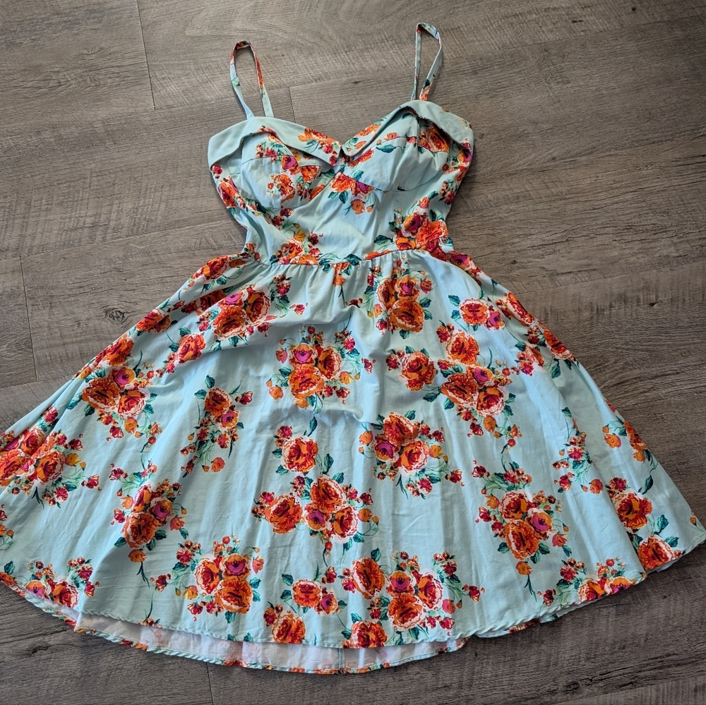 Stop Staring Large floral Sundress Retro Vintage Pinup
